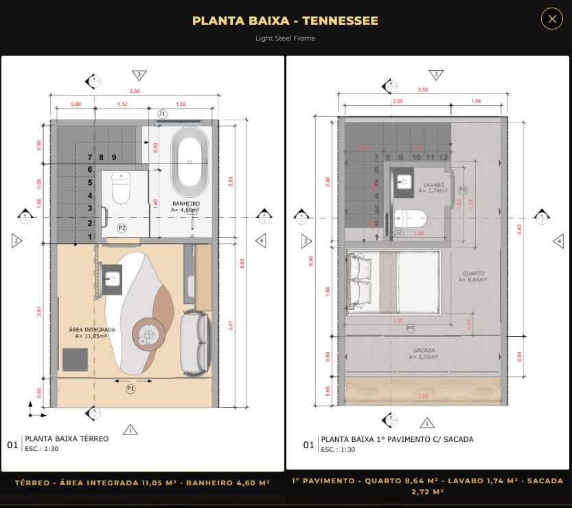 Planta baixa Chalé Tennessee