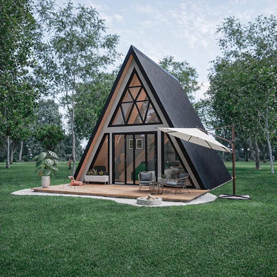 Cabana 50m² - 1 Quarto - fachada externa