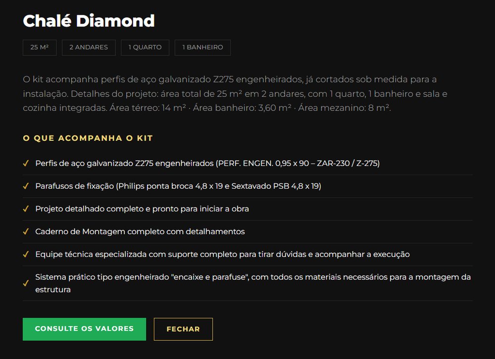 Planta baixa Chalé Diamond