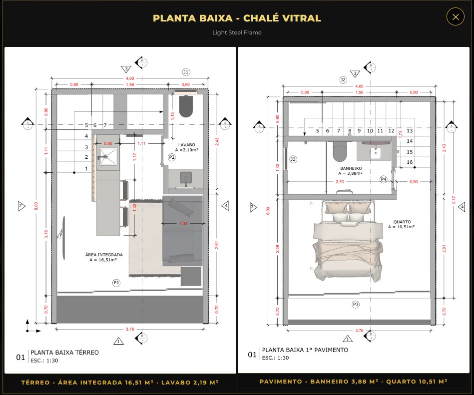 Planta baixa Chalé Vitral