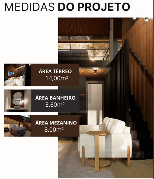 Chalé Diamond, medidas do projeto